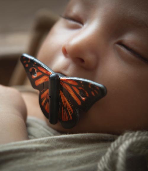 Orange Butterfly Pacifier